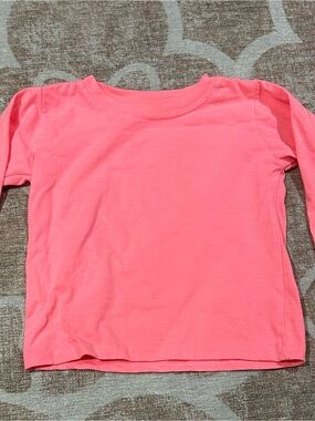 Girls' Long Sleeve Crew Tee in Coral Pink